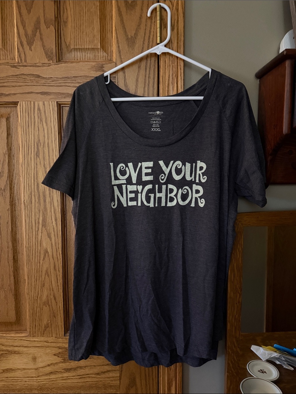 NATURAL LIFE Charcoal 'Love Your Neighbor' Graphic Tee